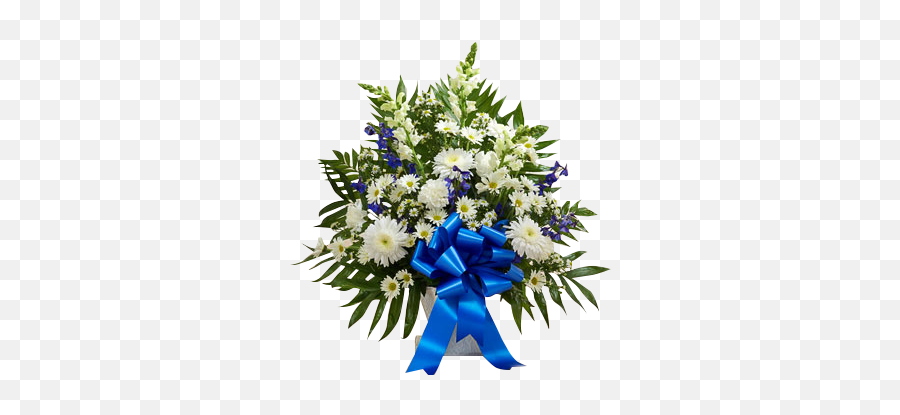 Traditional Sympathy Basket In Blue And White - 201254 Sympathy Floor Basket Png,Funeral Png