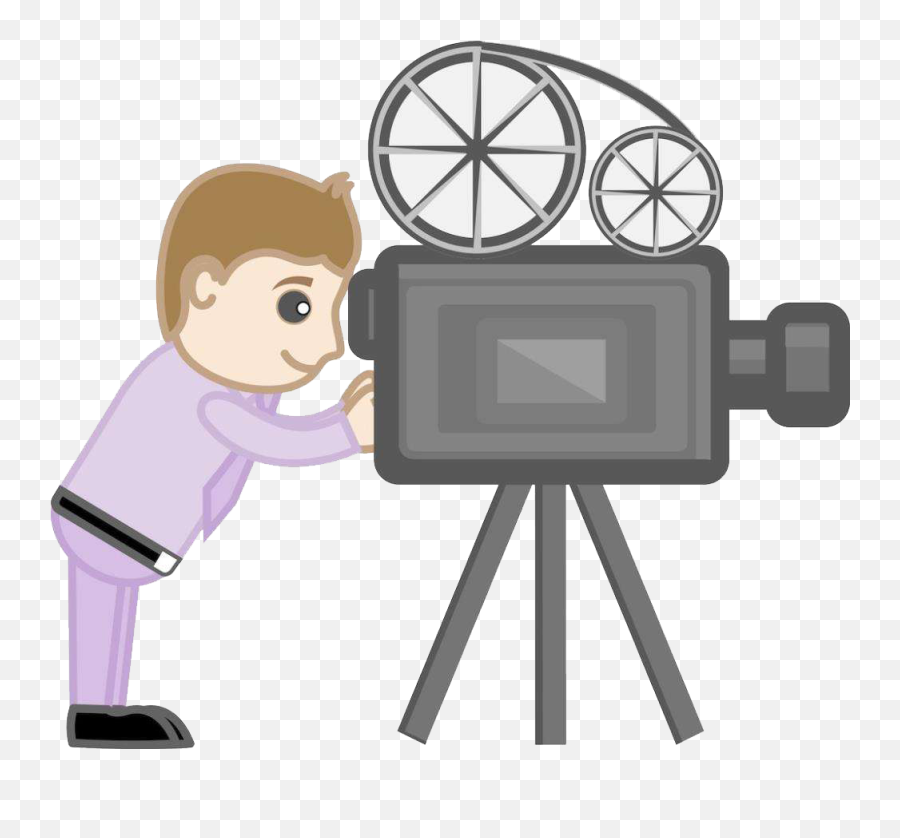 Cartoon Camera Clip Art Interview - Cameraman Cartoon Full Video Shoot Clip Art Png,Cameraman Icon