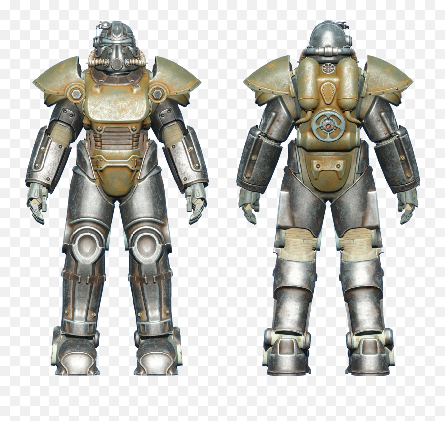 T - 51 Power Armor Fallout 4 Fallout Wiki Fandom Fallout 4 Creation Club Gunners Armor Png,Icon Field Armor Shin Guards