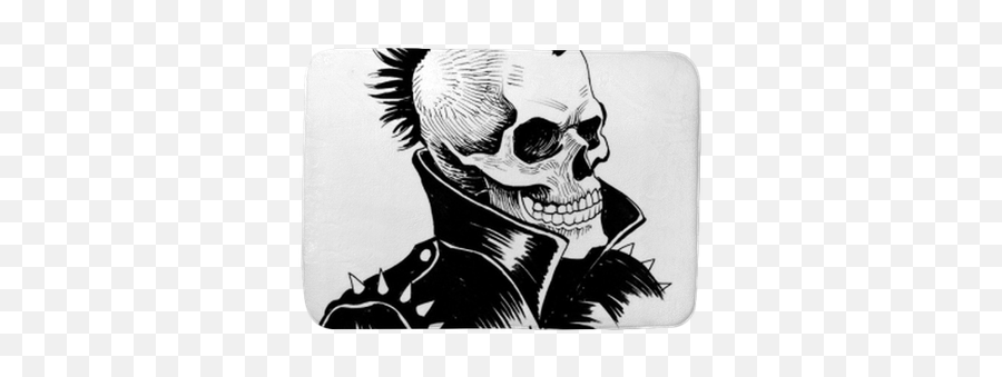Bath Mat Punk Is Dead Ink Drawing Of A - Pixersus Punk Png Transparent,Skeleton Aesthetic Icon