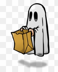 Ghost With A Paper Bag Shadow Vector Image Free Svg - Transparent Trick Or Treaters Clipart Png,Brown Bag Icon