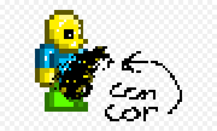 Roblox noob with logo pixel art