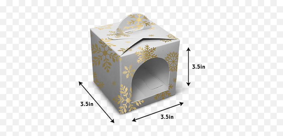 Cupcake Box For 1 - White Snowflake Print Tent Png,White Snowflake Transparent