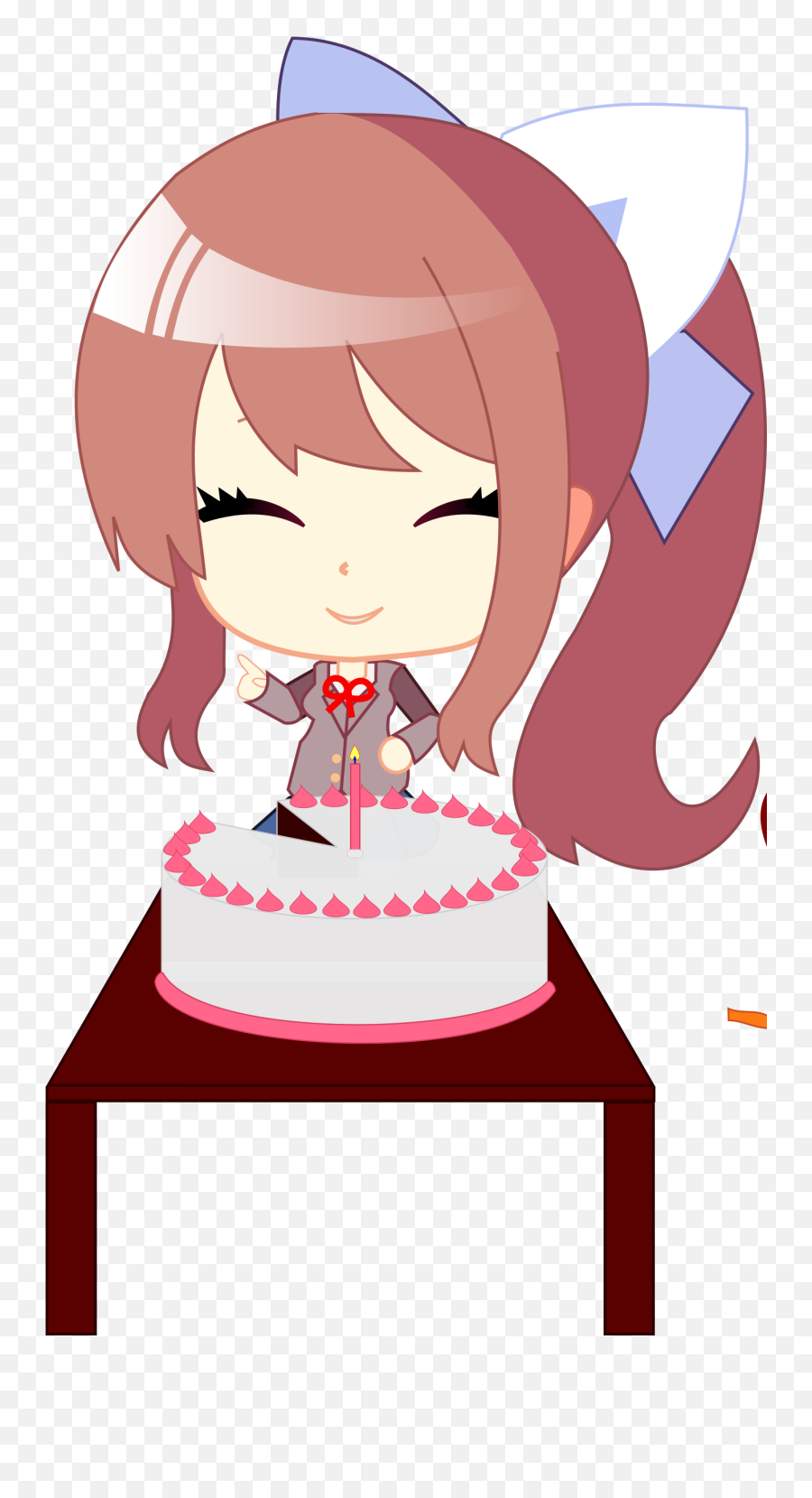 Download Monika And The Cake - Sayori Doki Doki Literature Doki Doki Art Chibiki Png,Sayori Png