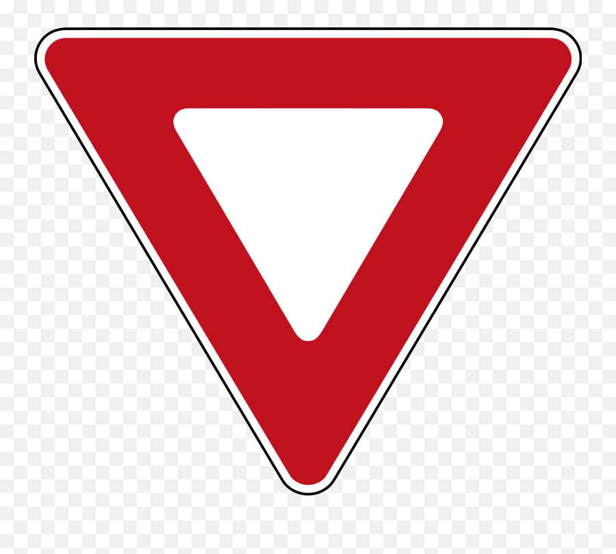 Give Way Road Sign Transparent Png - Yield Sign,Road Clipart Transparent
