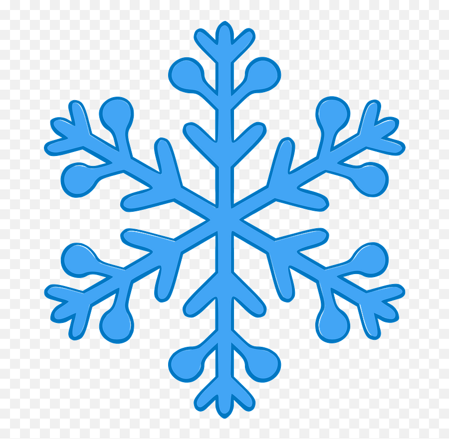 Simple Snowflake Clipart - Blue Snowflake Png,Snowflakes Clipart Png