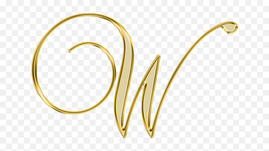 Alfabeto Decorativo Dourado Png - Letter W,W Png