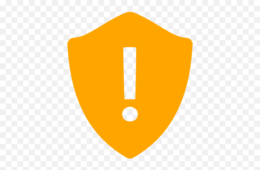 Orange Warning Shield Icon - Free Orange Shield Icons Shield Icon Png Orange,Shield Icon Png