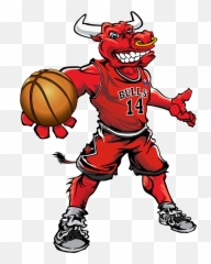Red Bull Clipart Basketball - Mascot Logo Png Mascote Do Chicago Bulls