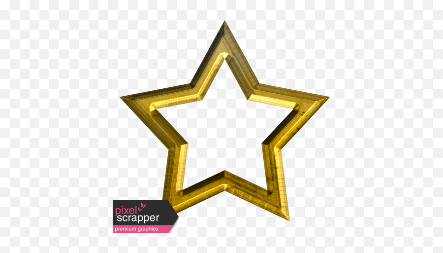 Gold Star Outline Graphic By Marisa Lerin Pixel Scrapper - Printable Star Picture Frame Png,Golden Star Png