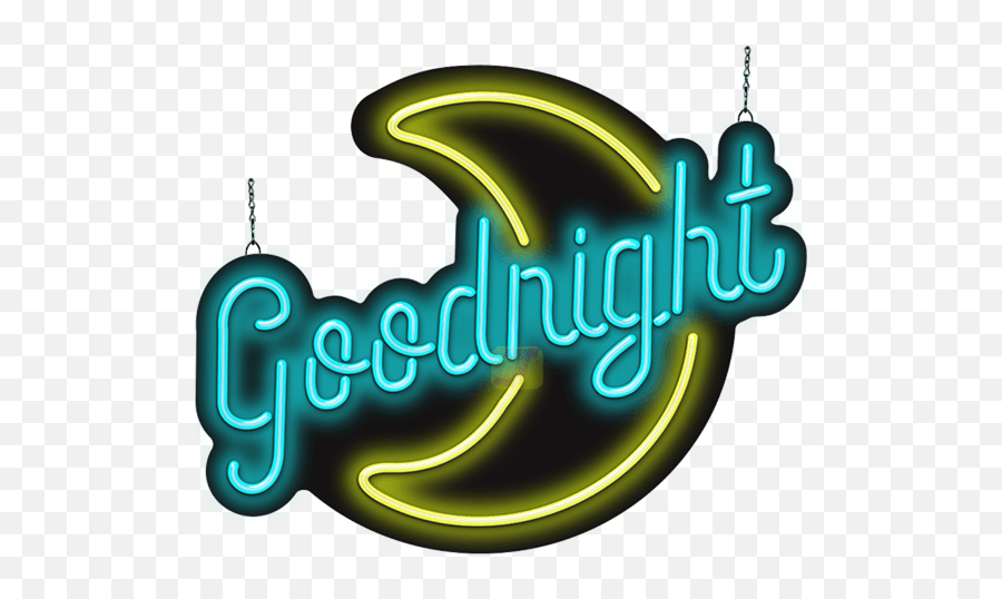 Goodnight Moon Neon Sign - Good Night Neon Sign Png,Good Night Logo
