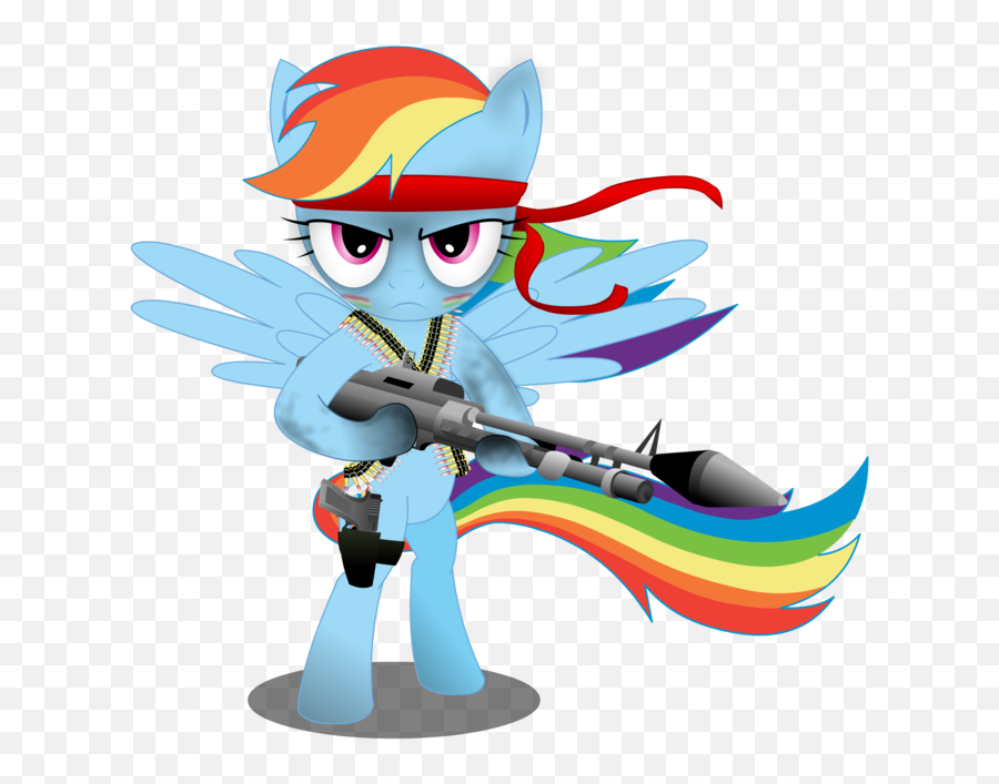 Transparent Bandana Rambo Clipart Stock - Rainbow Dash With A Gun Png,Rambo Png