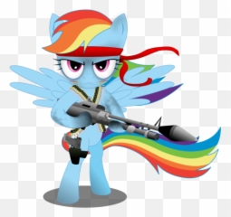 Transparent Bandana Rambo Clipart Stock - Rainbow Dash With A Gun Png,Rambo Png