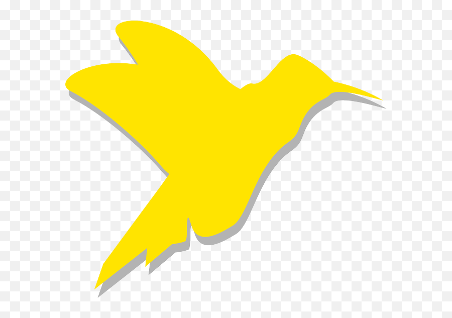 Yellow Silhouette Bird Color Wings Hummingbird - Public Yellow Bird Silhouette Png,Hummingbird Png