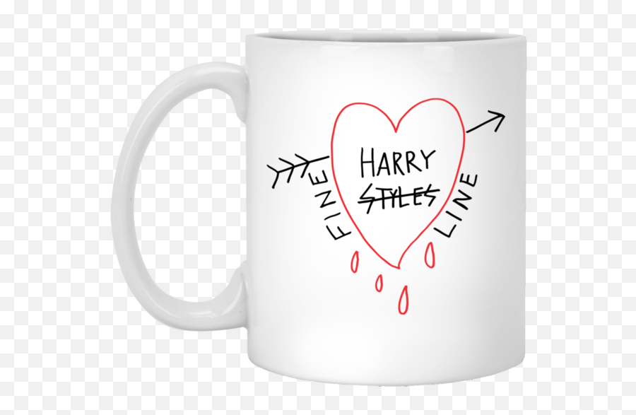Harry Styles Fine Line Funny Heart Mug Cup Coffee 11 Oz 15 - Serveware Png,Harry Styles Png