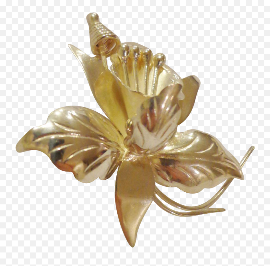 Download Fabulous Vintage Taxco Sterling Silver Iris Pin - Artificial Flower Png,Iris Flower Png