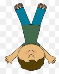 Download Boy Doing Carthweel Clip Art - Upside Down Boy Clip Art Of Upside Down Png,Vault Boy Thumbs Up Png