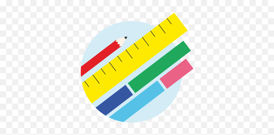 Pencil Ruler And Fraction Bars Clipart - Full Size Clipart Horizontal Png,Pencil Ruler Icon