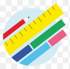 Pencil Ruler And Fraction Bars Clipart - Full Size Horizontal png