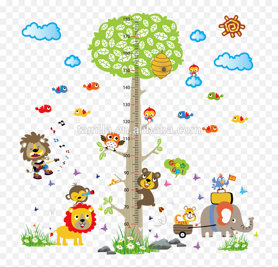 Download Hd Kids Cartoon Jungle Forest - Wall Stickers For Kids Png,Jungle Tree Png