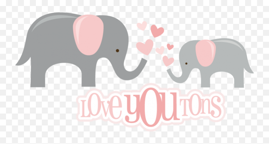 Download Love You Tons Svg Files For Scrapbooking Elephant - Free Elephant Svg Cut File Png,Elephant Silhouette Png