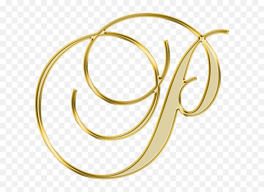 Blindada Por Deus Alfabeto Decorativo Dourado Png - Fancy Gold Letter K,P Png