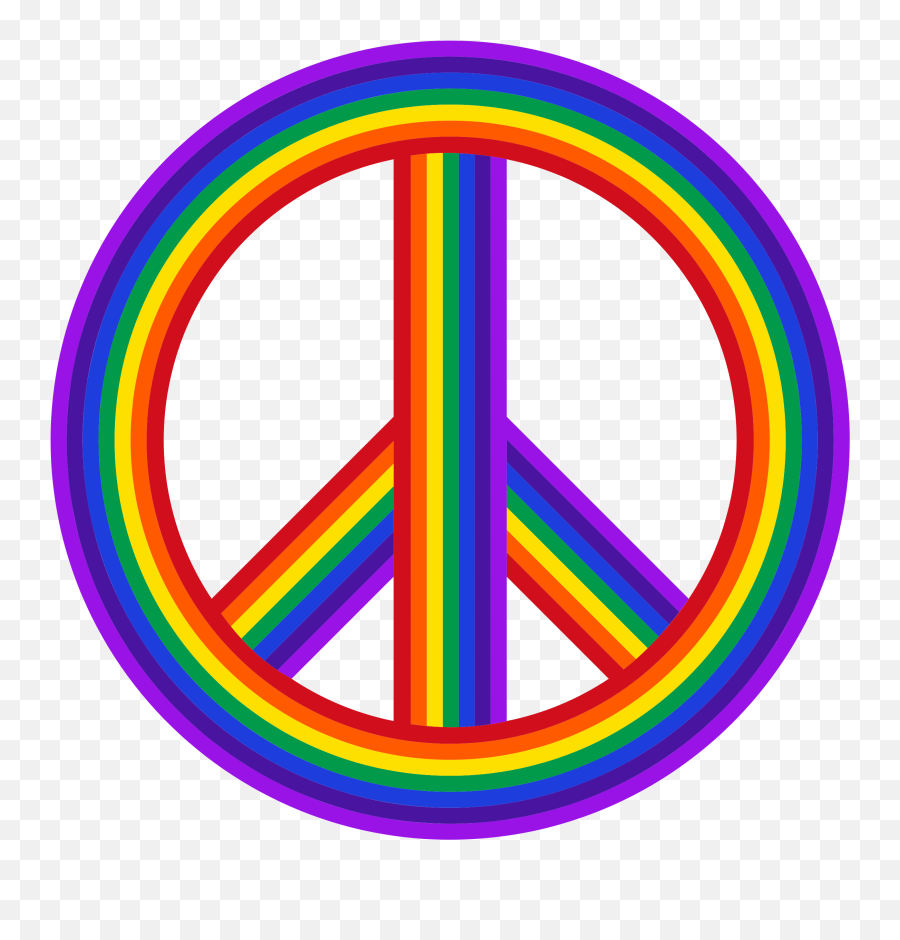 Peace Symbols Transparent Background - Transparent Rainbow Peace Sign Png,Peace Transparent