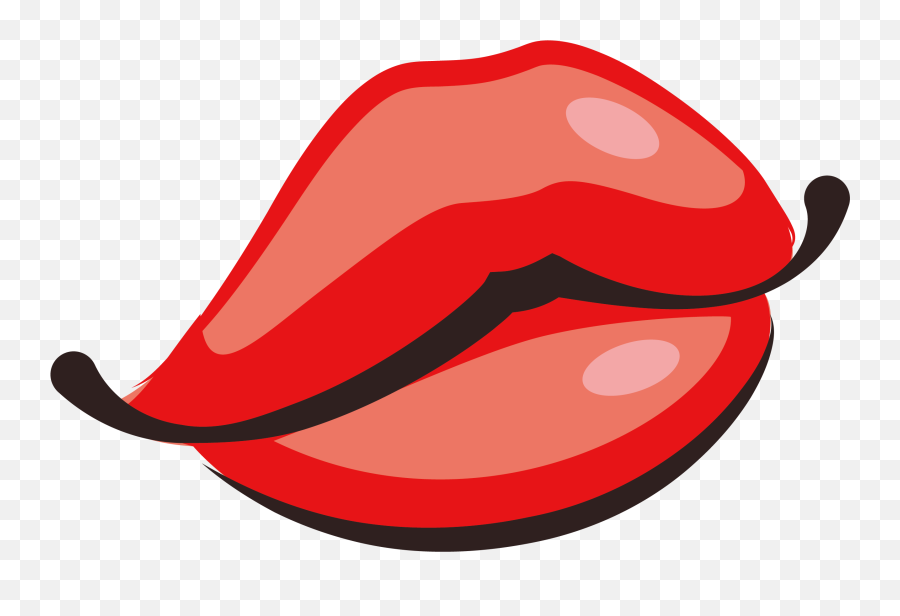 Orange Clipart Lips - Cartoon Lips Transparent Background Png,Lipstick Kiss Transparent Background
