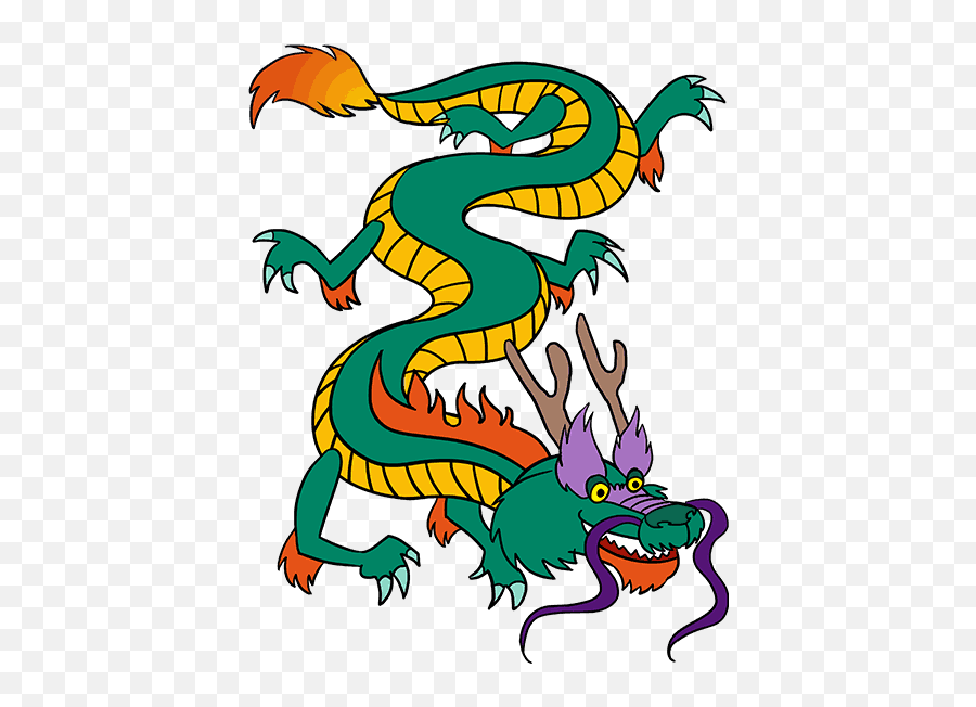 Cartoon Dragon Drawing Free Download - Chinese Dragon Drawing Easy Png,Cartoon  Dragon Png - free transparent png images 