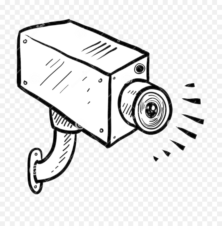 Download Cartoon Of Security Camera - Drawing Of A Video Security Camera Drawing Png,Camera Drawing Png