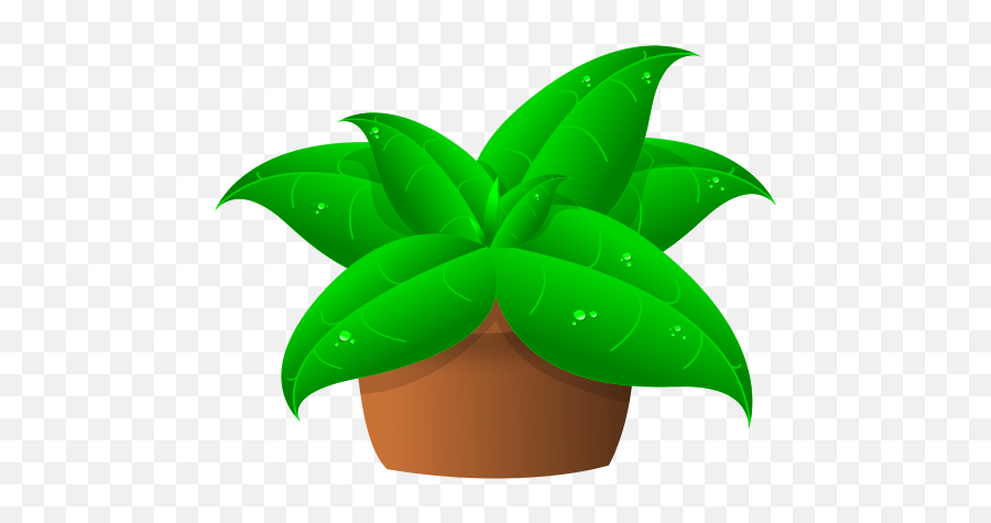 Vector Drawing Of Large Green Leaves Plant In Pot Free Svg - Free Clip Art Plants Png,Flower Pot Png
