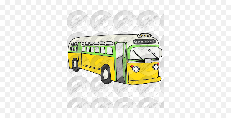 Rpbcp46 - Rosa Parks Bus Cartoon Png,Bus Clipart Png