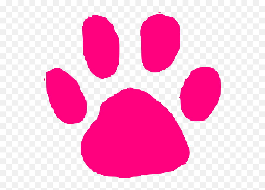 Pink Paw Print Clip Art - Pink Paw Print Png,Paw Prints Png