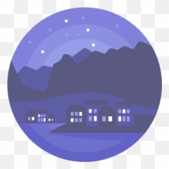 Night Nature Landscape Scenery Village Icon - Night City Icon Png