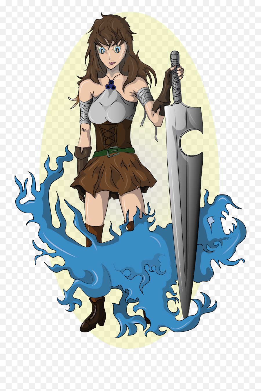 Vector Illustration Of Girl Warrior Clipart In Eps Format - Cartoon Png,Warrior Transparent Background
