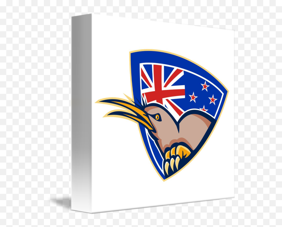 Kiwi Bird New Zealand Flag Shield Retro By Aloysius Patrimonio Png