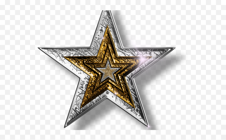 Gold Stars Clipart - Silver And Blue Star Full Size Png Blue Star Glitter Clipart,Golden Star Png