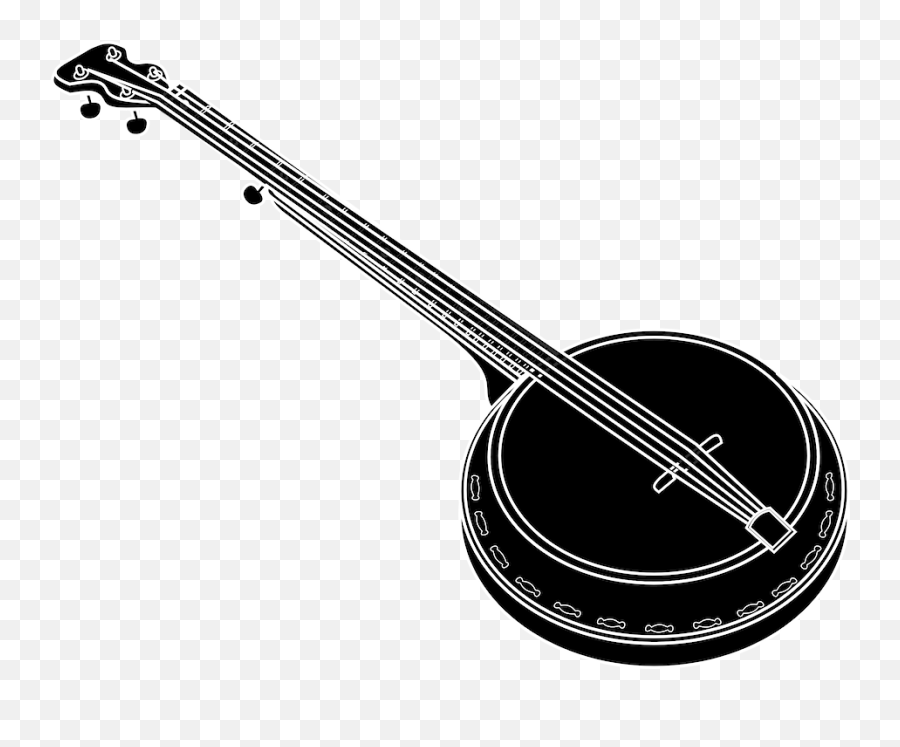 Banjo Black Music - Banjo Black And White Png,Banjo Png