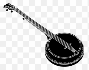 Banjo Black Music - Banjo Black And White Png,Banjo Png