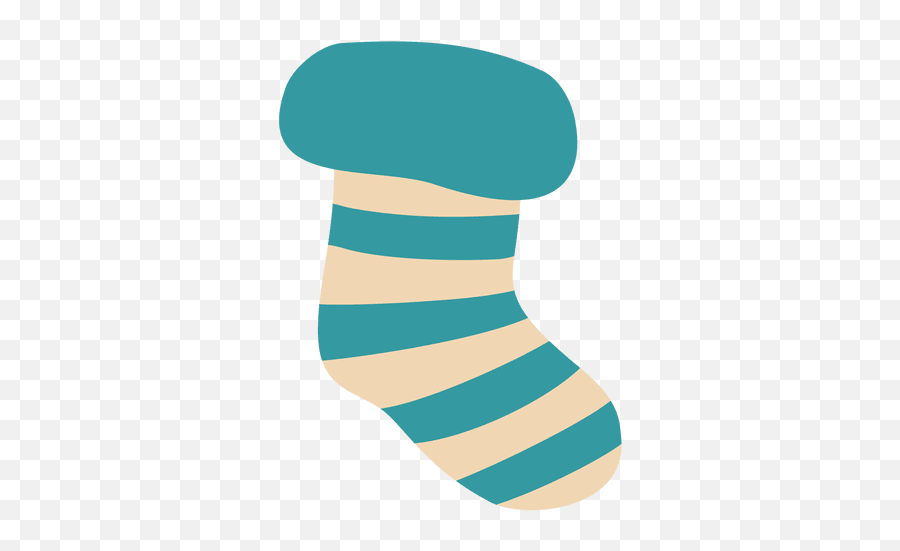 Blue Stripy Xmas Sock - Meia Azul Png Desenho,Sock Png