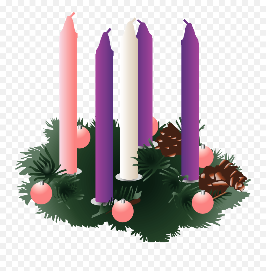 Download Advent Wreath Png - Advent Wreath 2 Candles Lit,Advent Wreath Png