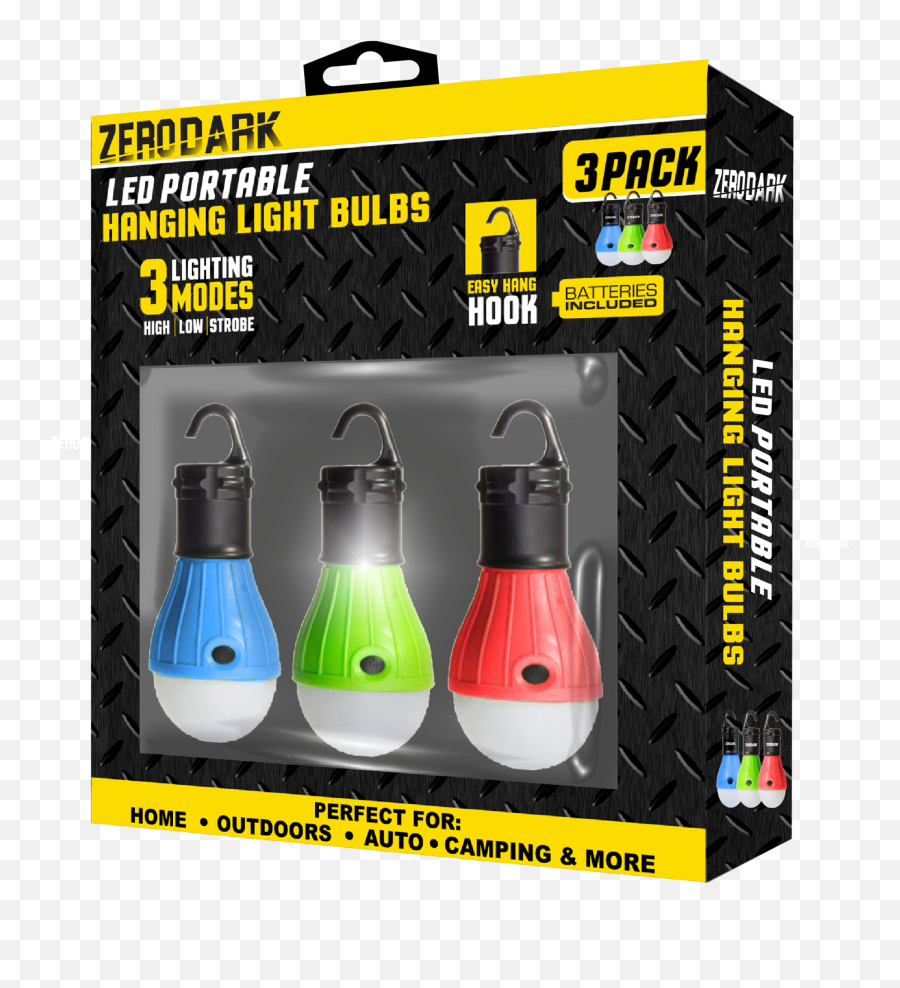 Zerodark - Led Portable Hanging Light Bulbs Bc 3 Pack Incandescent Light Bulb Png,Hanging Light Bulb Png