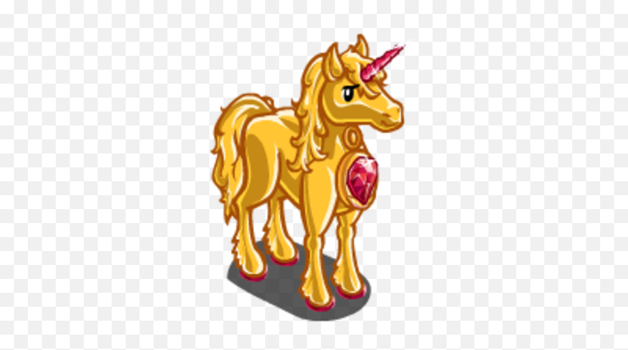 Gold Ruby Unicorn - Farmville White Unicorn Png,Gold Unicorn Png