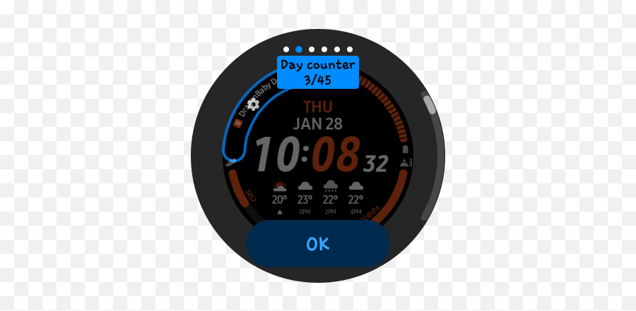 Day Counter - Galaxy Watch Studio For Tizen Samsung Measuring Instrument Png,Reading Counts Icon