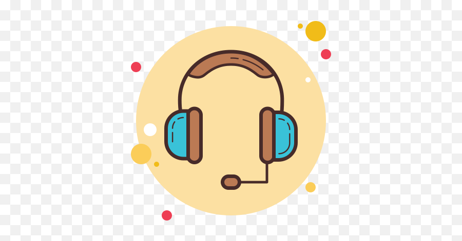 Headset Icon In Circle Bubbles Style - Cute Headphones Icon Png,Headphone Icon Vector