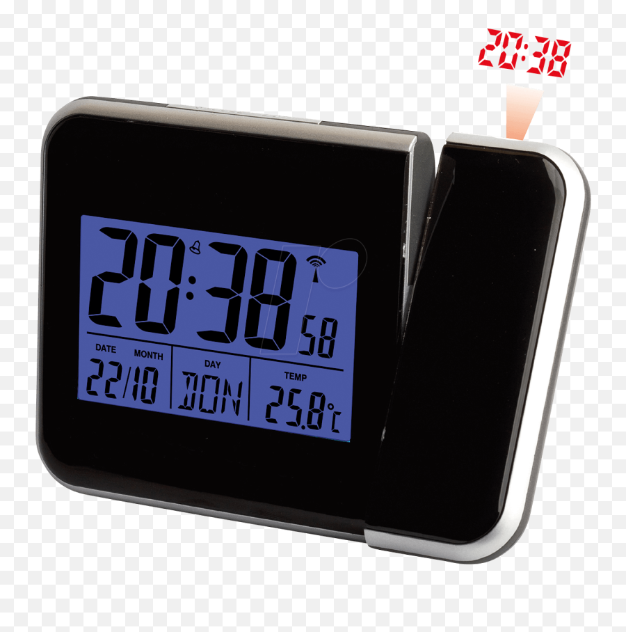 Download Radio Alarm Clock Digital Projector Function - Radio Controlled Clock Png,Clock Transparent