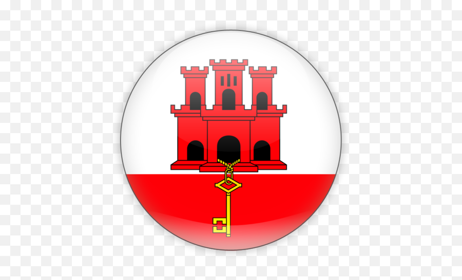 Round Icon Illustration Of Flag Gibraltar - Gibraltar Flag Round Png,Png Image Format