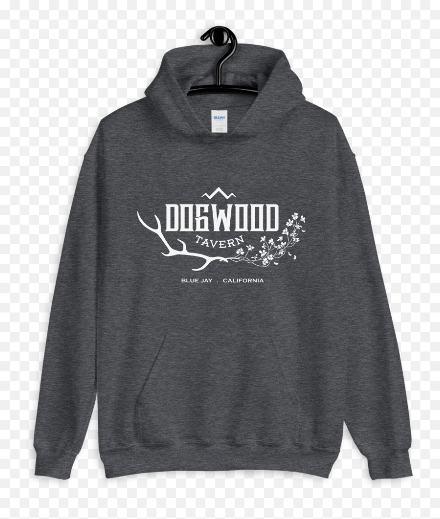 Grey Hoodie With White Dogwood Logo - Hoodie Png,Dogwood Png