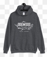Grey Hoodie With White Dogwood Logo - Hoodie Png,Dogwood Png