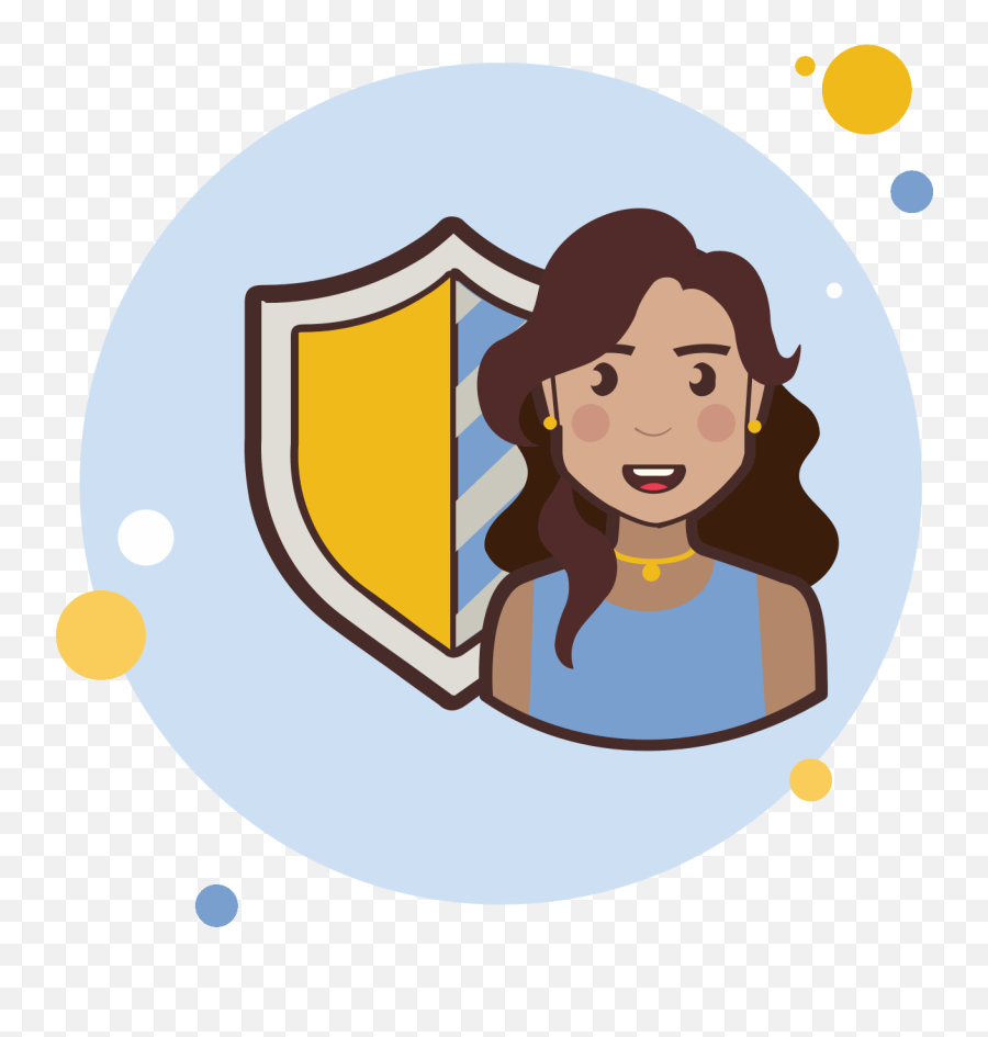 Download Lady With A Security Shield Icon Png Image No - Cartoon,Shield Icon Png